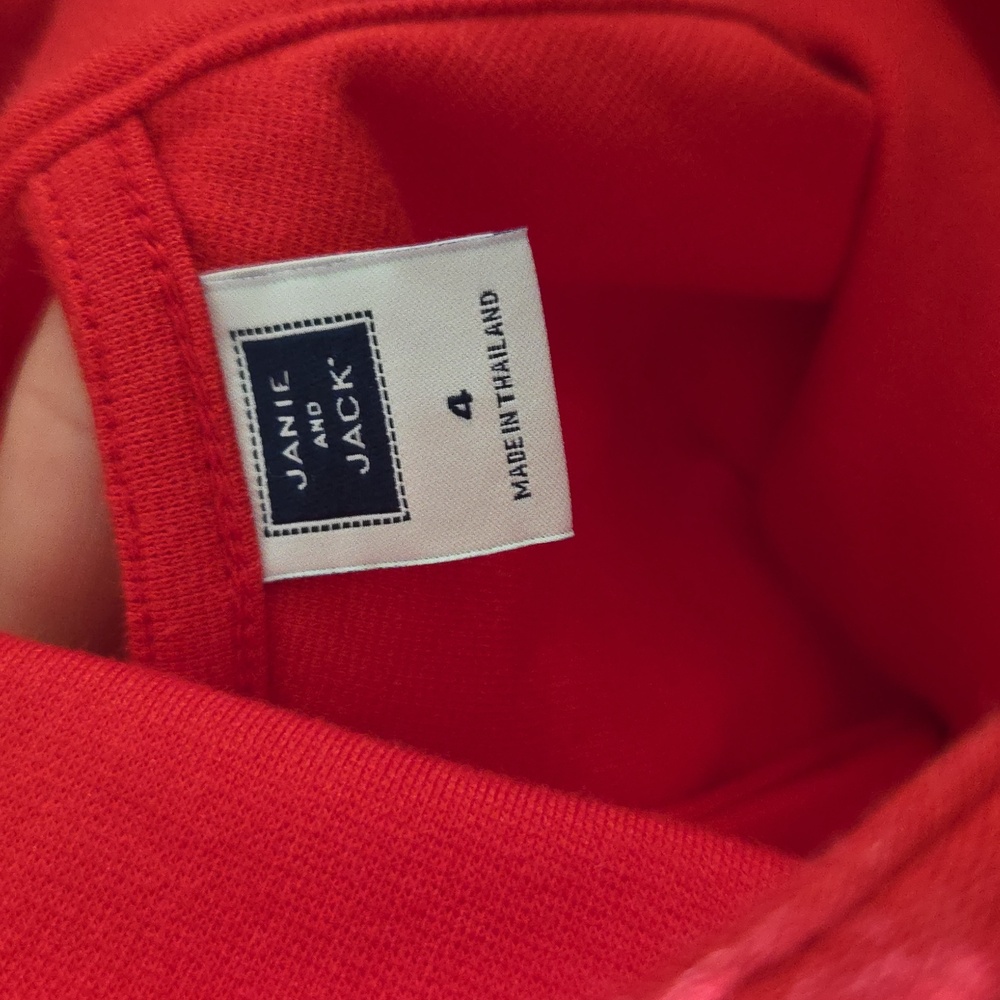 Janie and Jack Red Dress with Ruffle Trim - Picture 4 of 5